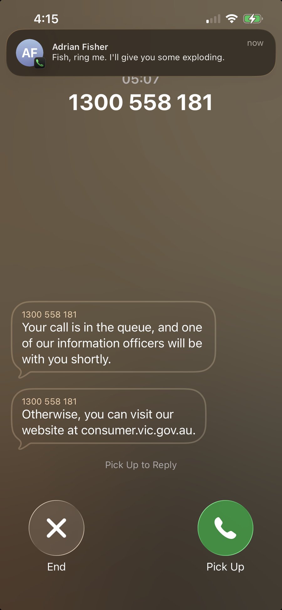 A message from the club group chat