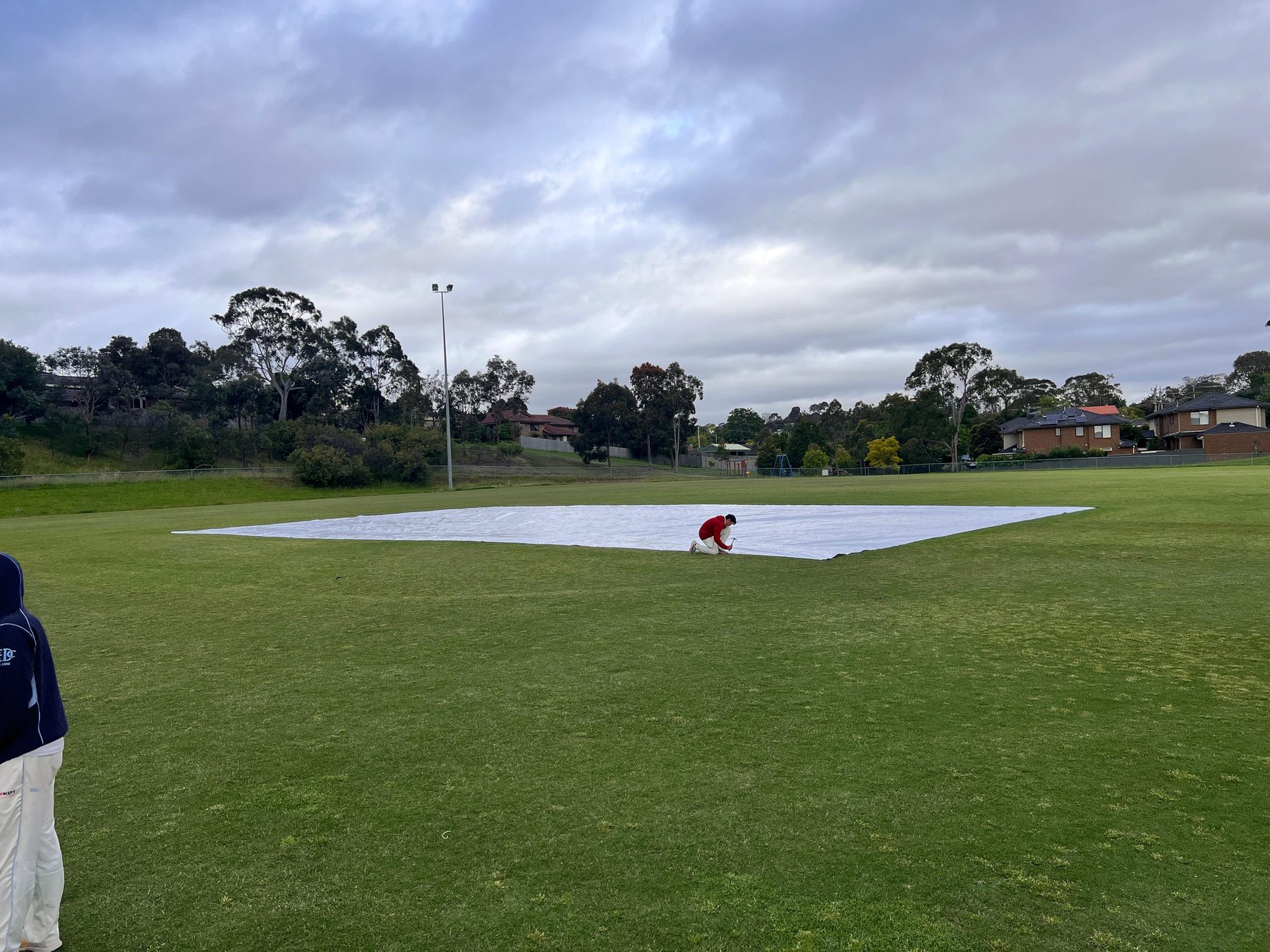 Covers on, waiting on the weather
