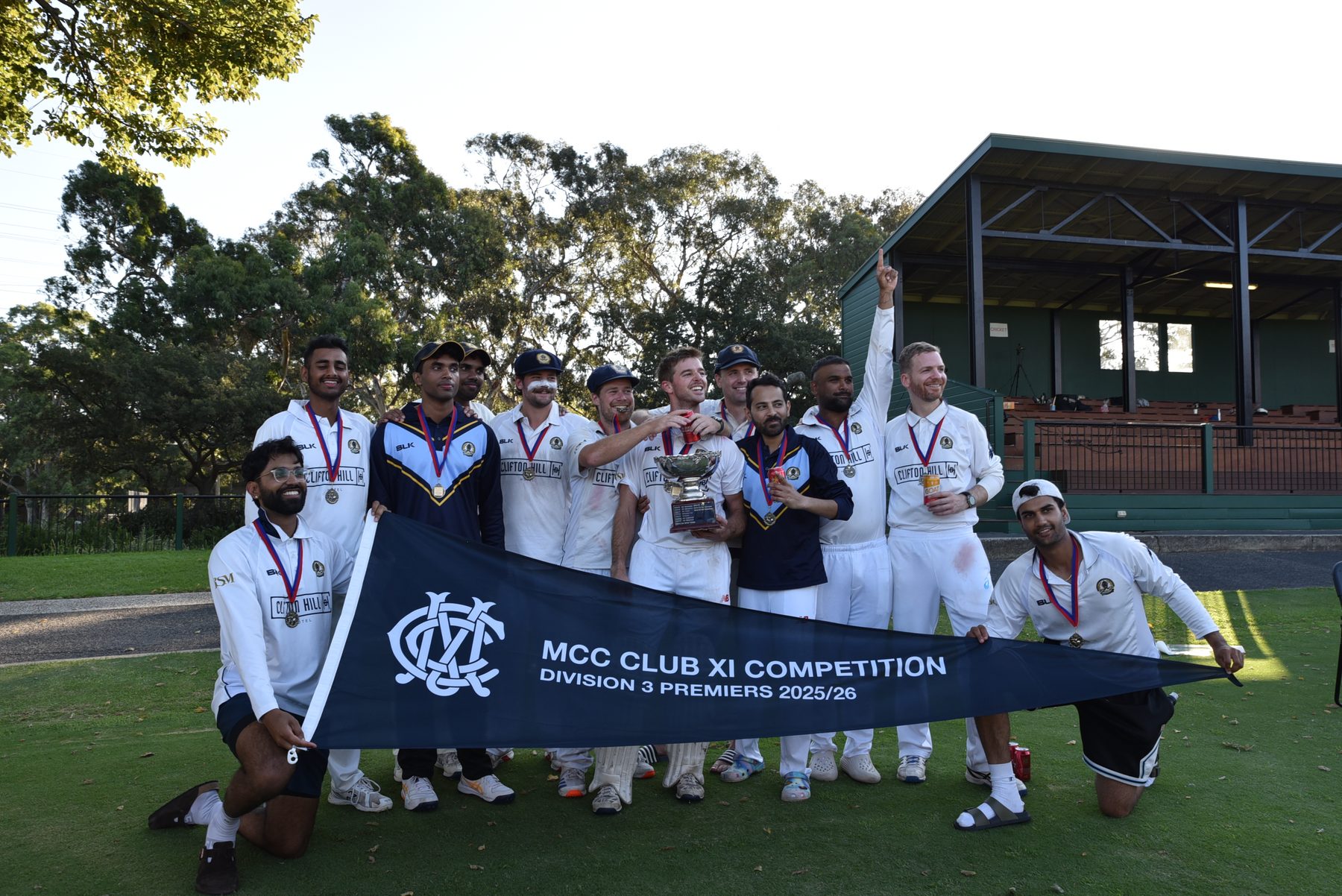 The squad with the Division 3 pennant